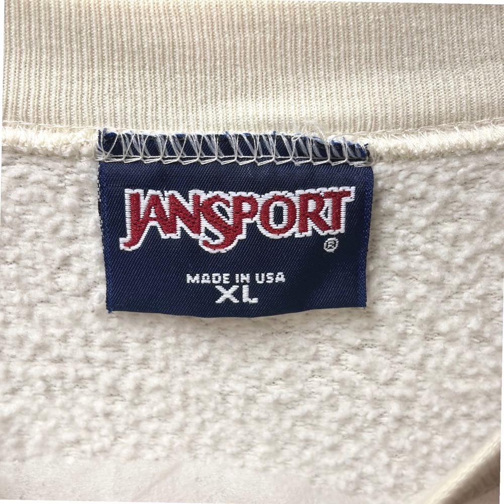 JanSport Indiana University 1990s Cream Embroidered Sweatshirt Vintage Rare IU - Picture 5 of 11